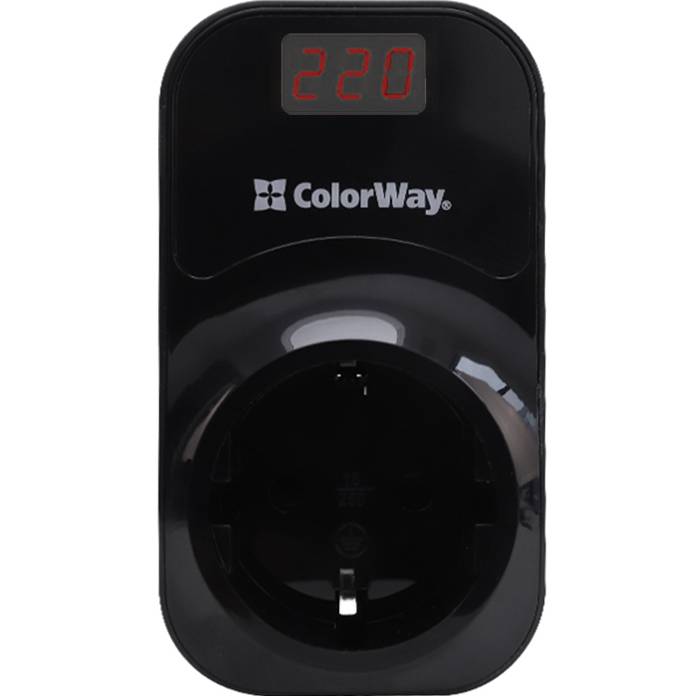 Реле напруги COLORWAY 16A/3680W 150V-210V/230V-280V DS4 Black (CW-VR16-04D)