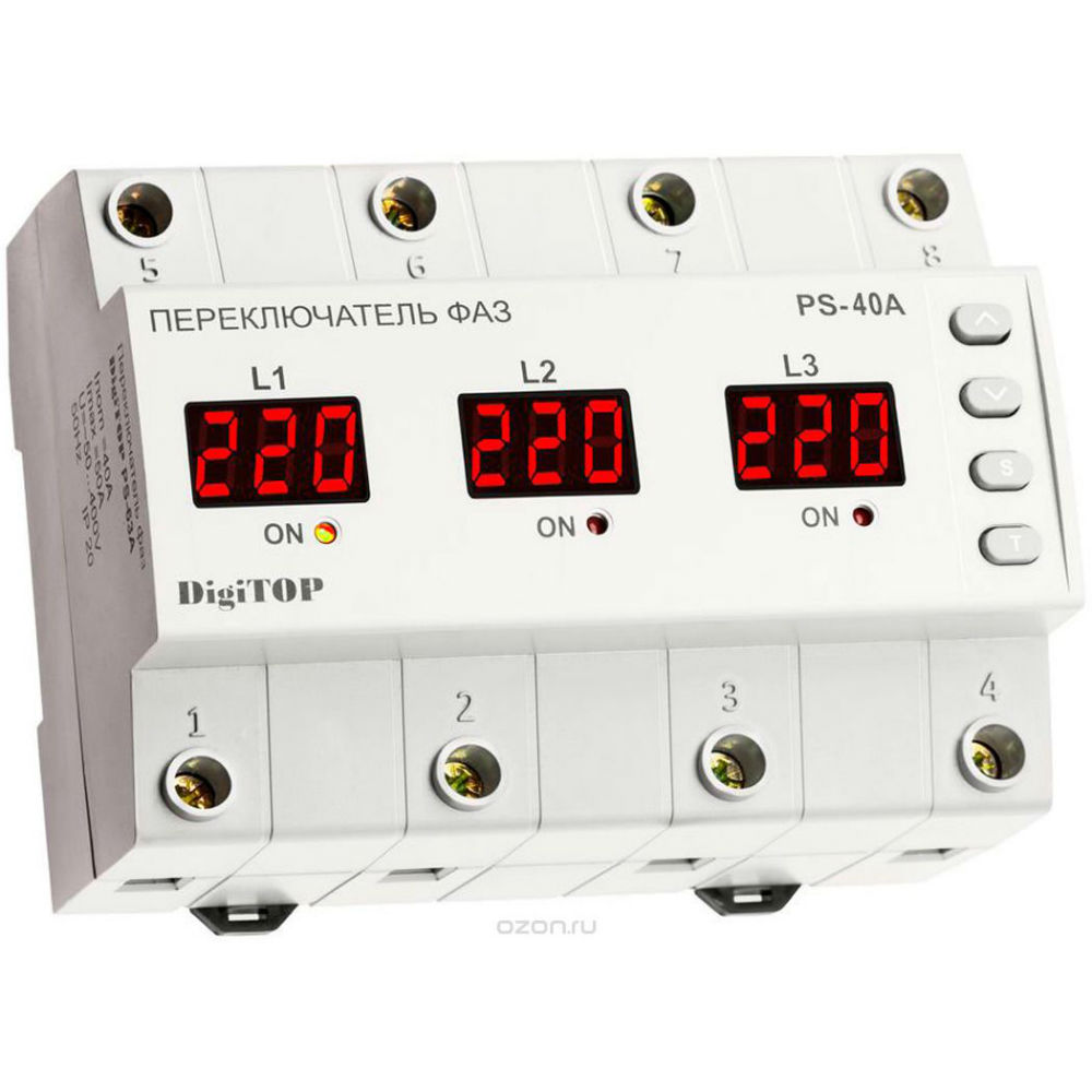 

Переключатель фаз DIGITOP PS-40A (4820118380988), Переключатель фаз PS-40A