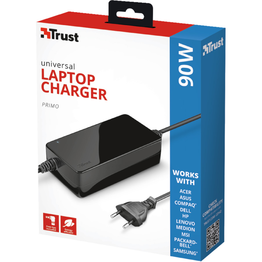 Універсальний блок живлення TRUST Primo 90W Laptop Charger (22142) Тип універсальний