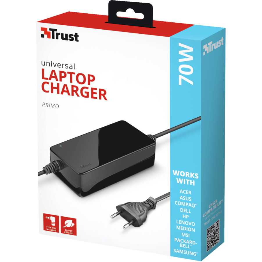 Універсальний блок живлення TRUST Primo 70W Laptop Charger (22141) Тип універсальний