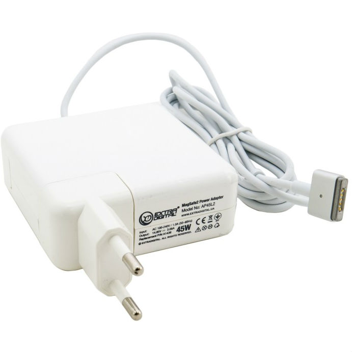 

Блок питания EXTRADIGITAL AP45L2 для ноутбуков APPLE MacBook Air 45W MagSafe2 (PSA3828), AP45L2 для APPLE MacBook Air 45W, MagSafe2