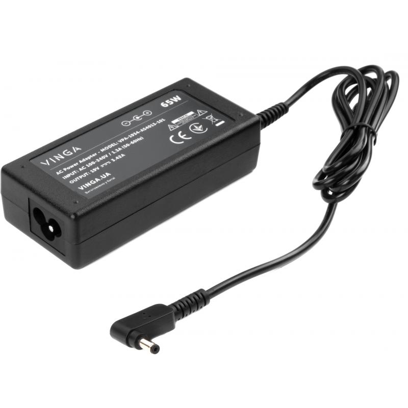 Блок живлення Vinga до ноутбука ASUS 65 W, 19 V 3.42 A (4.0 x 1.35) (VPA-1934-AS4013-101) Вихідний струм 3.42