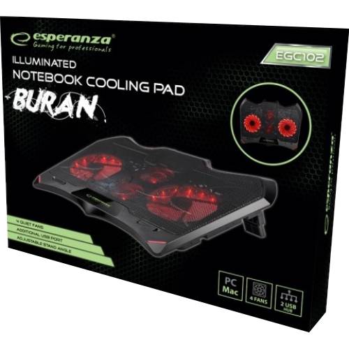 Подставка для ноутбука ESPERANZA EGC102 Gaming Notebook Cooling Pad Buran Материал металл