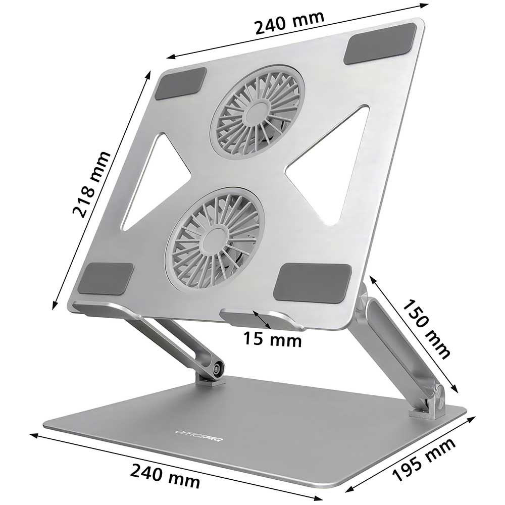 Огляд Підставка для ноутбука OFFICEPRO Aluminium alloys Grey (LS121G)