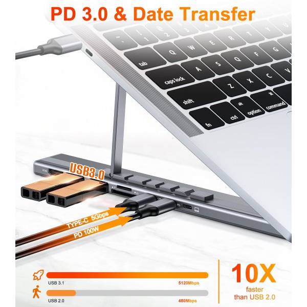В интернет магазине Подставка CHOETECH USB-C 7-в-1 (HUB-M48-GY)