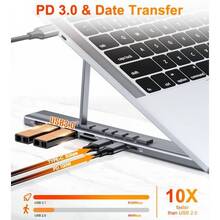 Подставка CHOETECH USB-C 7-в-1 (HUB-M48-GY)