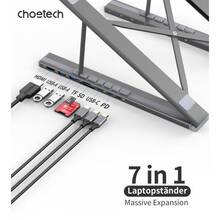 Подставка CHOETECH USB-C 7-в-1 (HUB-M48-GY)