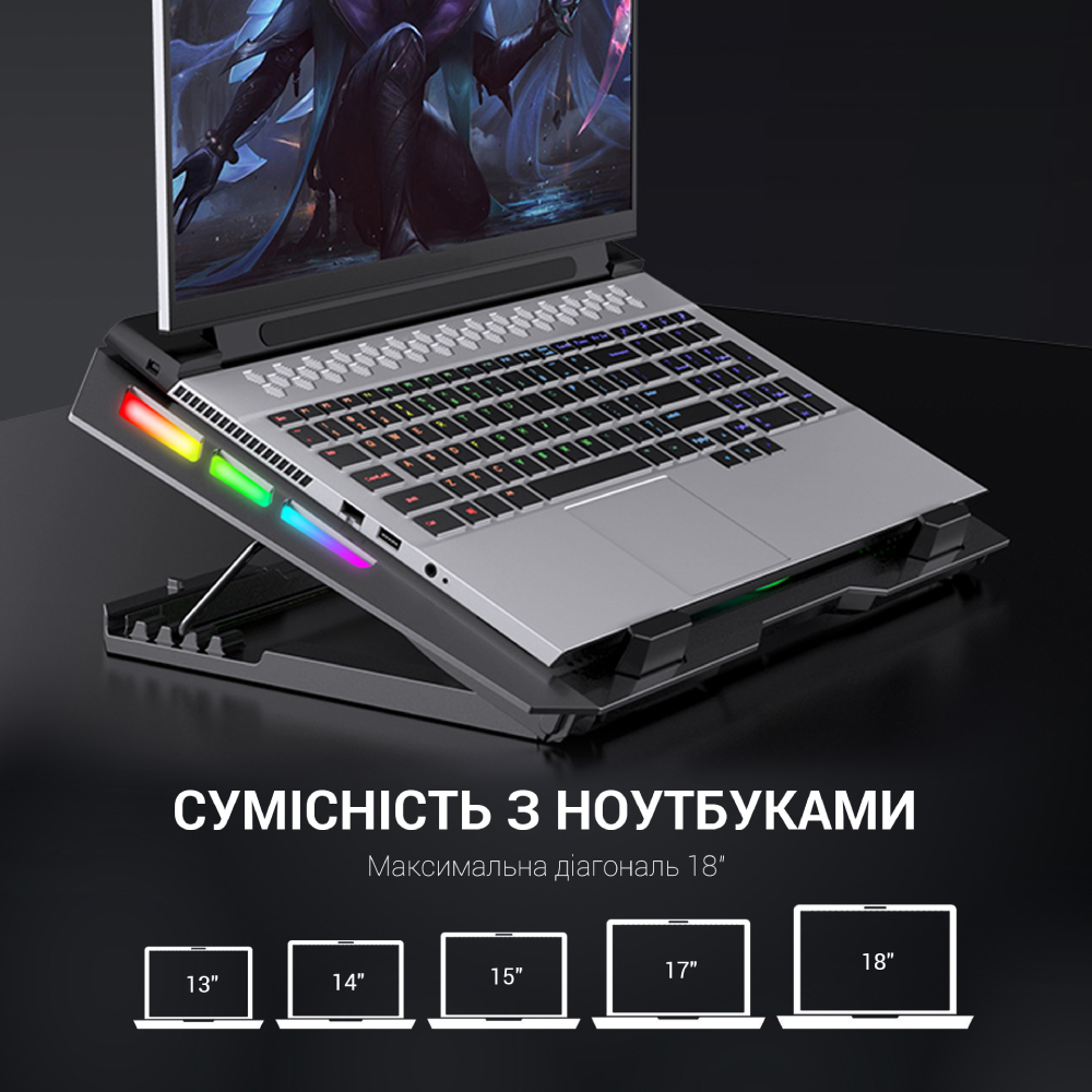 Фото Подставка для ноутбука GAMEPRO CP740 Black