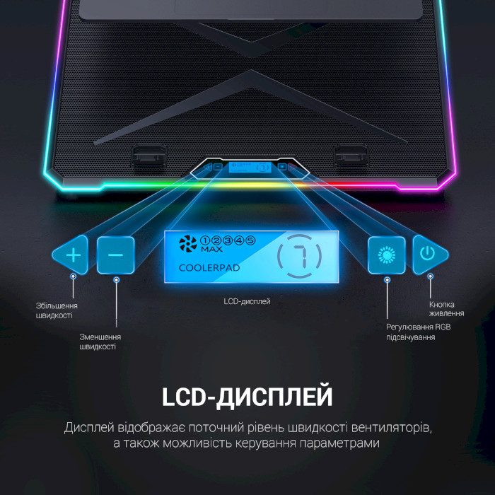 У Фокстрот Підставка для ноутбука GAMEPRO CP940 Black