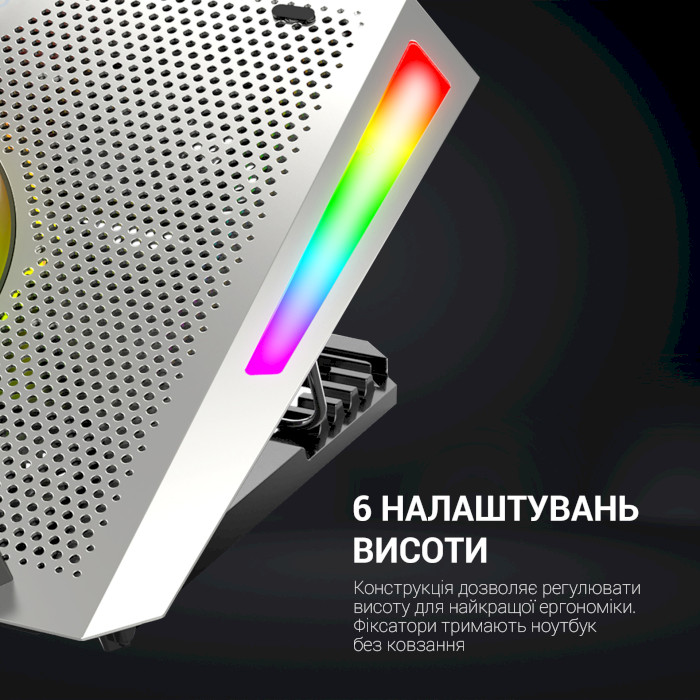 Підставка для ноутбука GAMEPRO CP1270 Silver Кількість роз'ємів USB 2.0 2