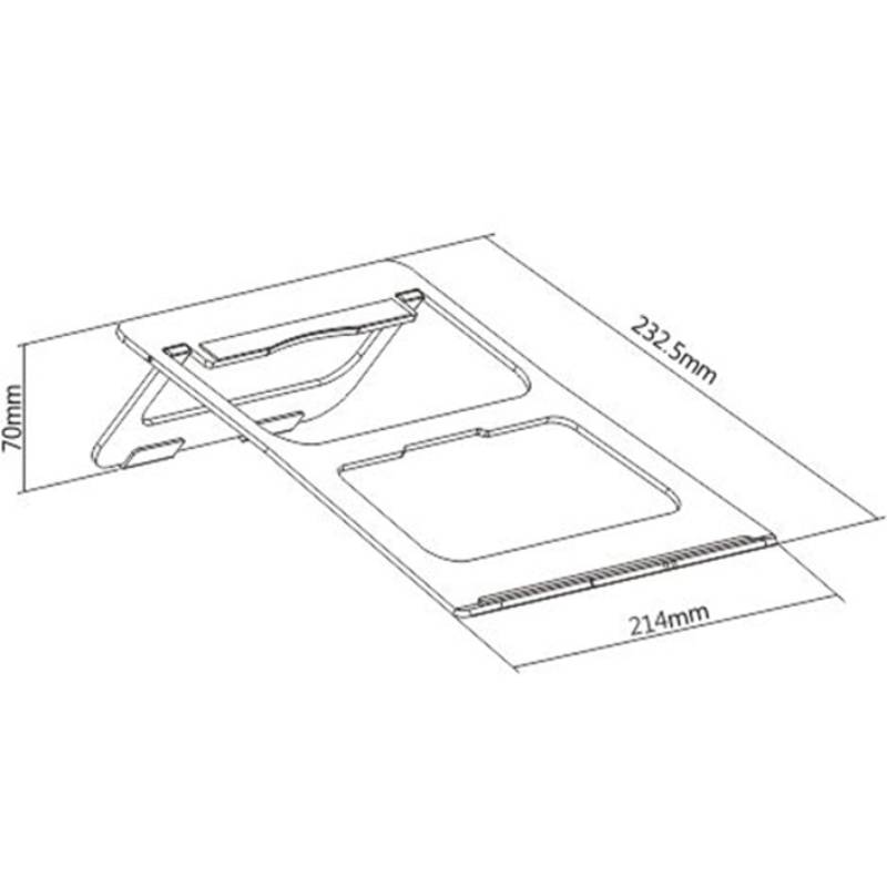 Подставка для ноутбука HISMART AR-10B алюминий (HS082802) Размеры ноутбука 359,7 x 232,5 x 17,9