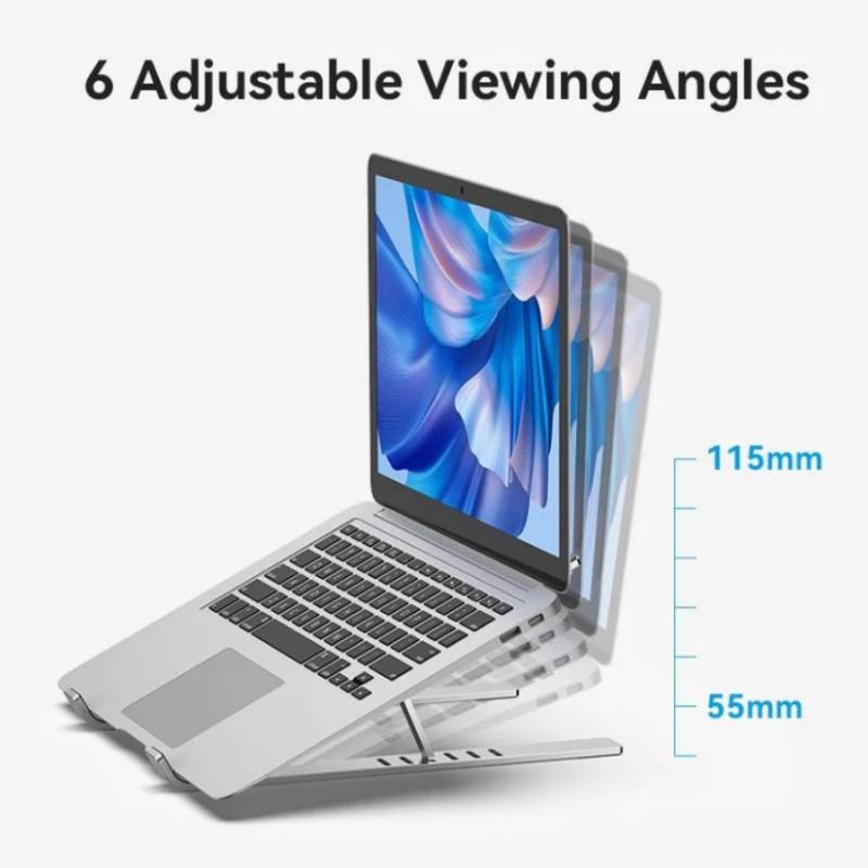 Зовнішній вигляд Підставка для ноутбука VENTION Laptop X-type Stand Silver Aluminum Alloy (KDMI0)