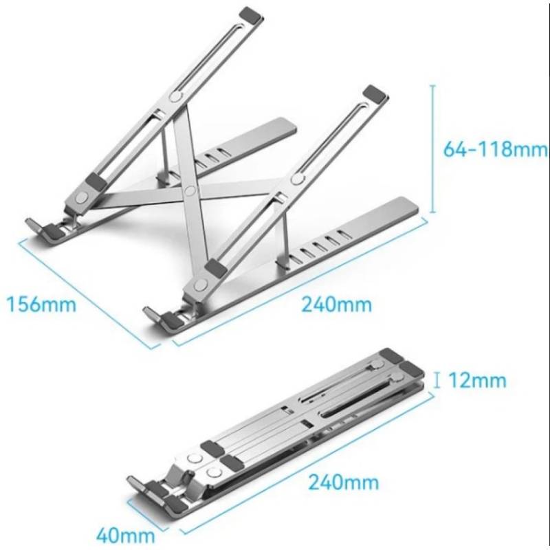 Підставка для ноутбука VENTION Laptop X-type Stand Silver Aluminum Alloy (KDMI0) Колір сірий