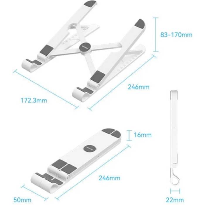 Подставка для ноутбука VENTION Laptop X-type Stand White ABS 83-170мм (KDNW0) Вес 145