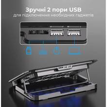 Подставка для ноутбука DYXON FIX COOLING 9 Black (DXNLSFC9B)