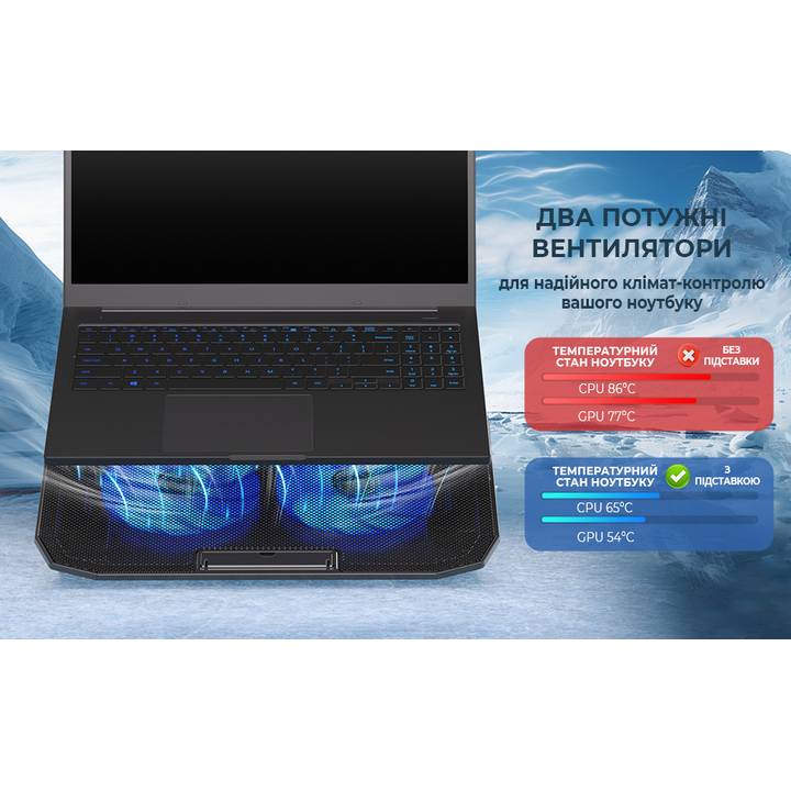 Внешний вид Подставка для ноутбука DYXON FIX COOLING 9 Black (DXNLSFC9B)