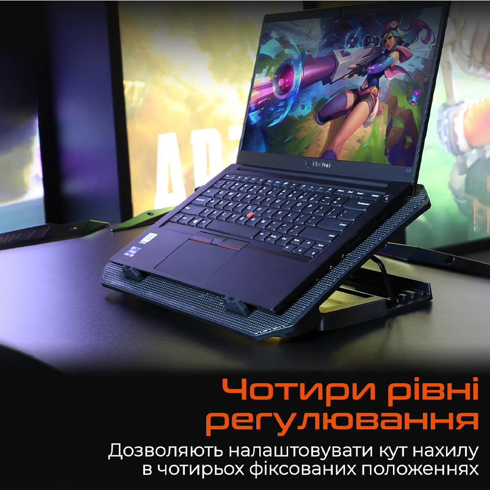 Підставка для ноутбука MEETION MT-CP3030-A Grey Матеріал метал