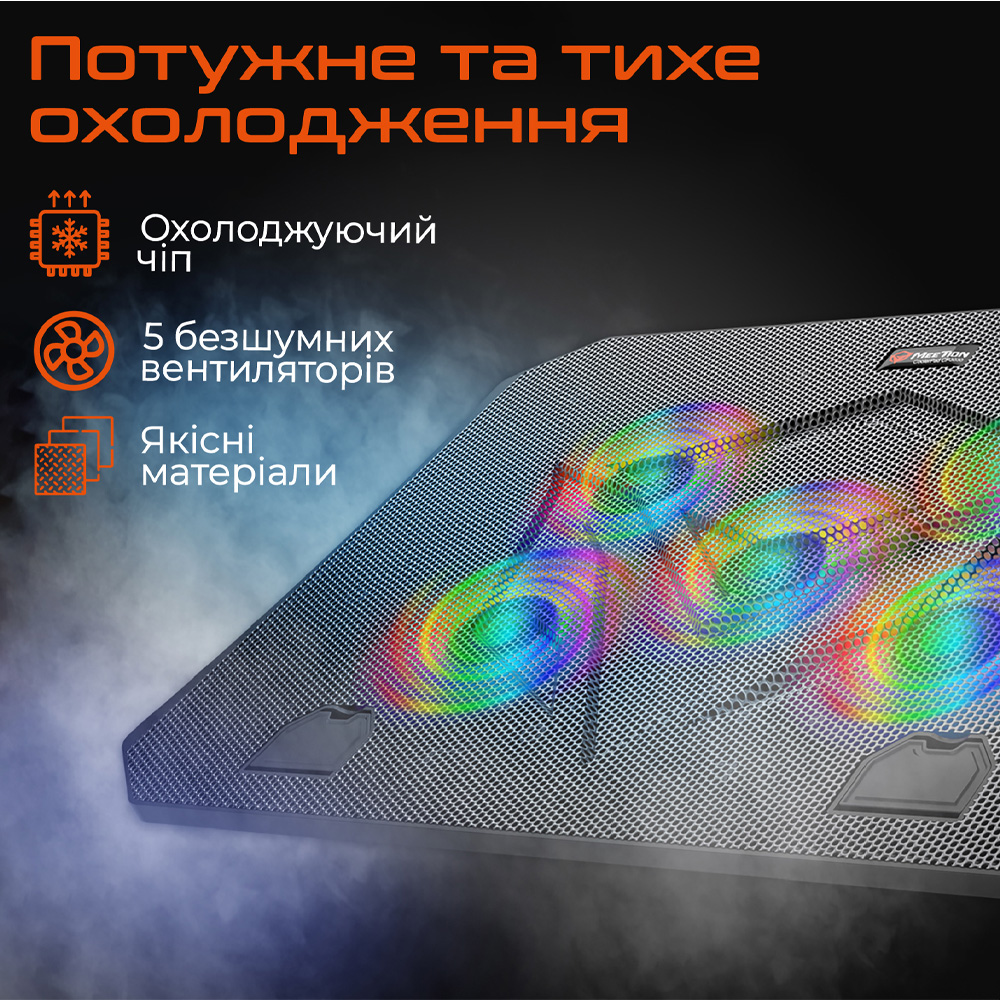 Підставка для ноутбука MEETION MT-CP3030-A Grey Кількість роз'ємів USB 2.0 2