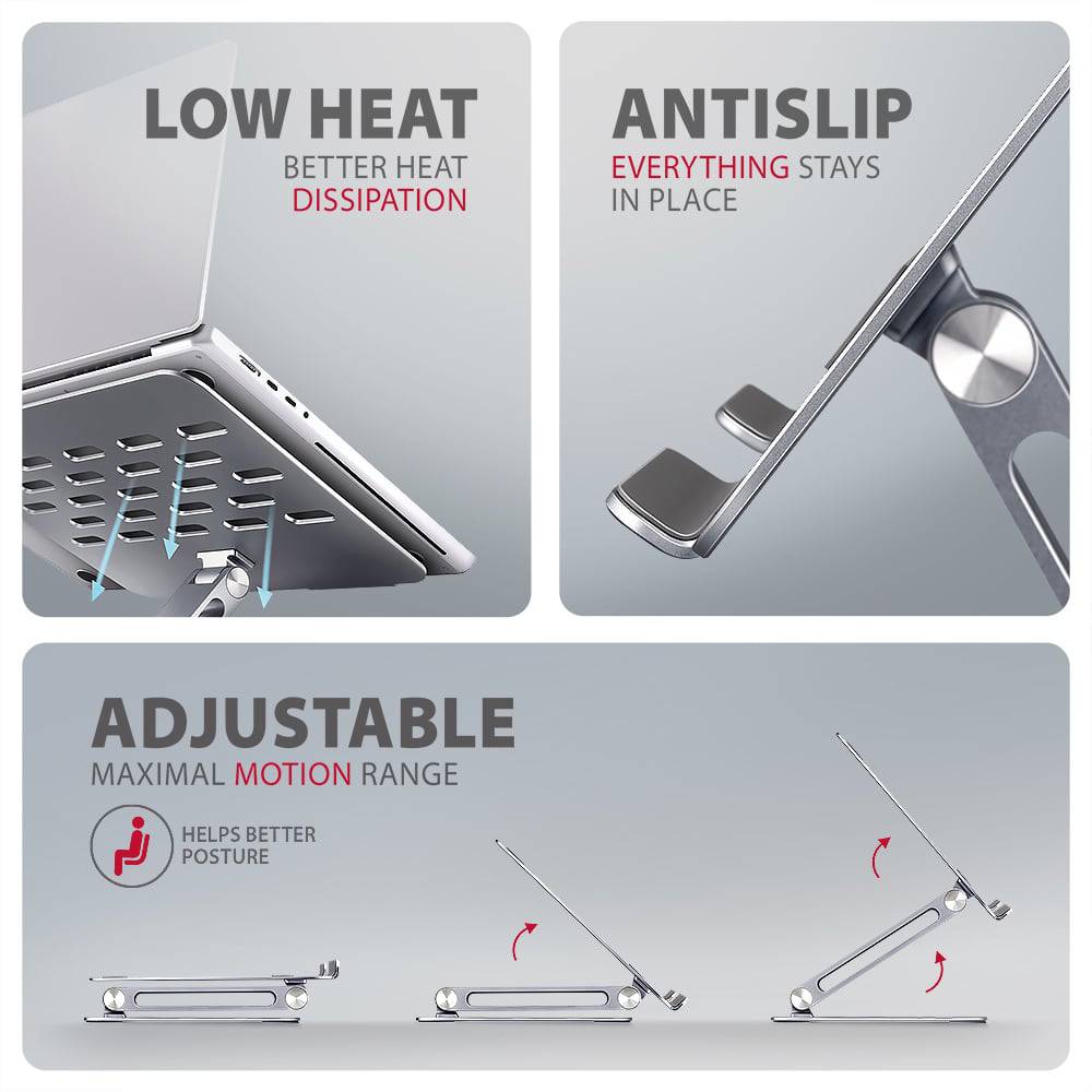 Підставка для ноутбука AXAGON STND-LQ Silver Матеріал метал