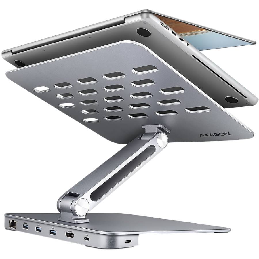 Підставка для ноутбука AXAGON HMC-STND USB-C ALUMINUM STAND & HUB 7 in 1