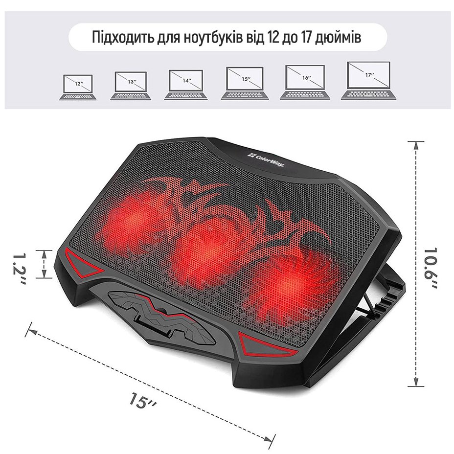 Огляд Підставка для ноутбука COLORWAY Cooling Game Pro H1 (CW-CGPH1)