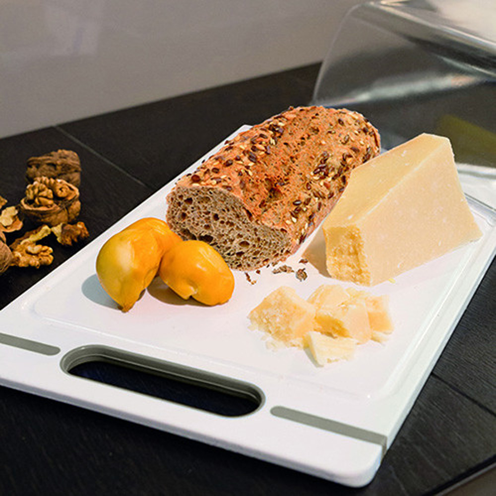 Дошка обробна STEFANPLAST ITALIAN CHEF L 34x22см White/gray (51412) Матеріал пластик