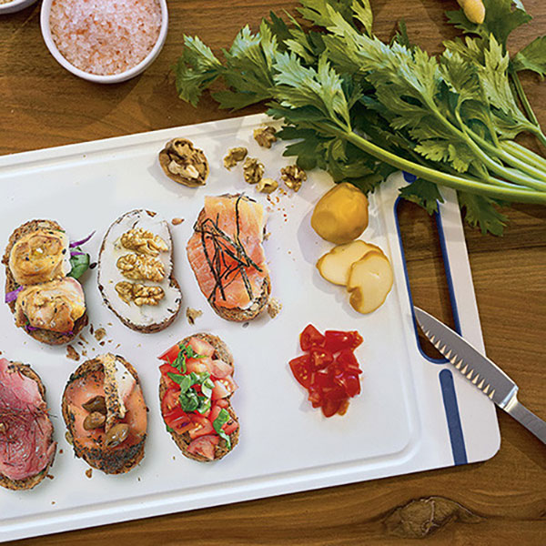 Разделочная доска STEFANPLAST Italian Chef S White/Blue (51213) Материал пластик