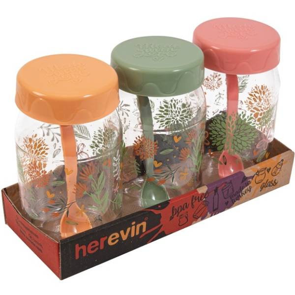 Набір для спецій Herevin Decorated Spice Jar Set MIX 370 мл 3 шт (131507-457)