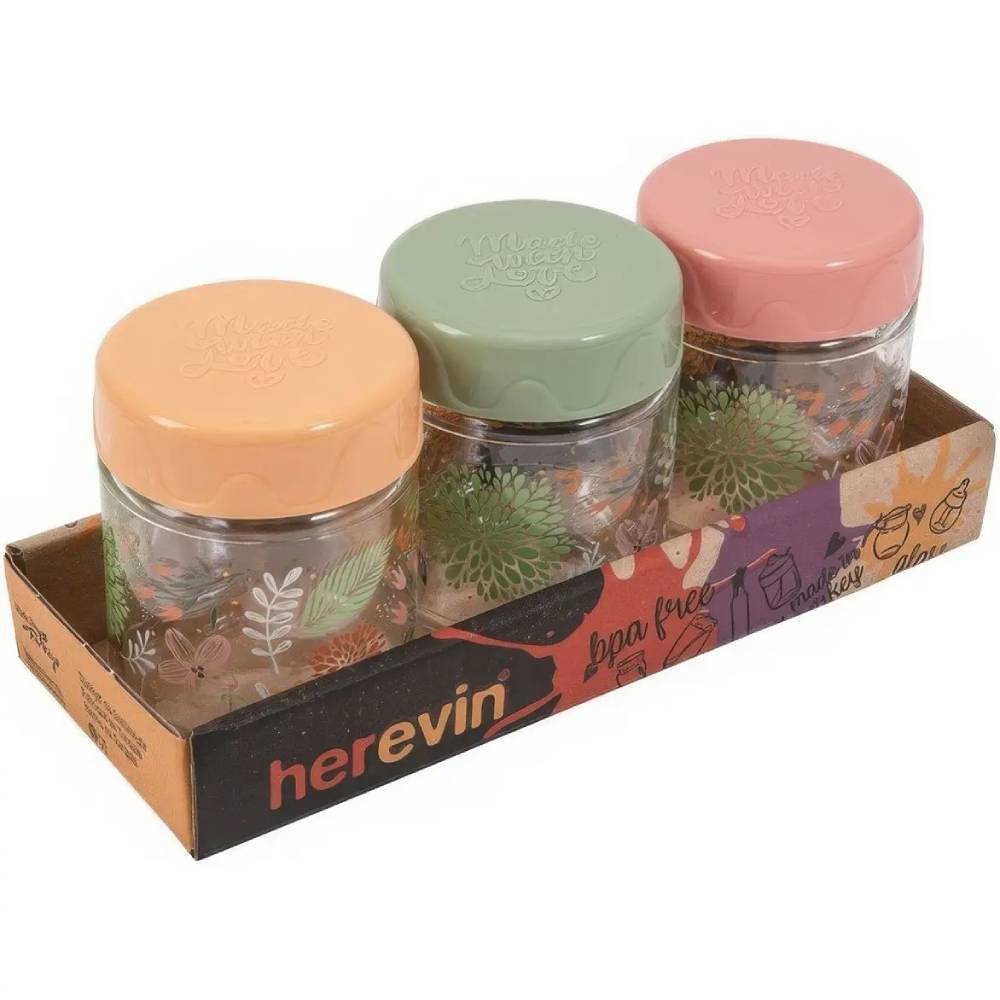 Набір для спецій Herevin Decorated Spice Jar-Botanic 200мл 3 шт.