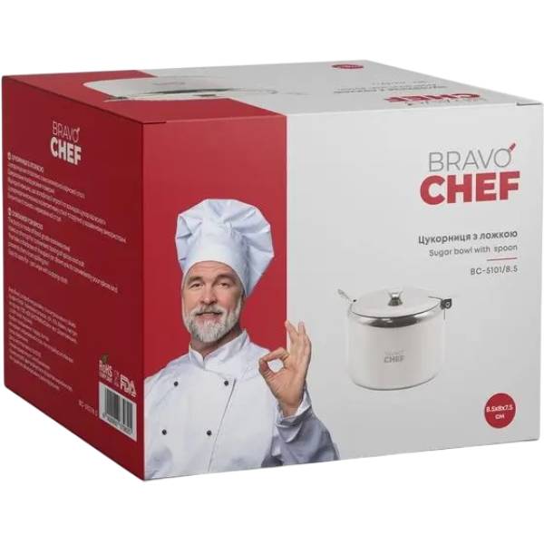 Сахарница Bravo Chef с ложкой 9.5 см (BC-5101/9.5) Комплектация один предмет