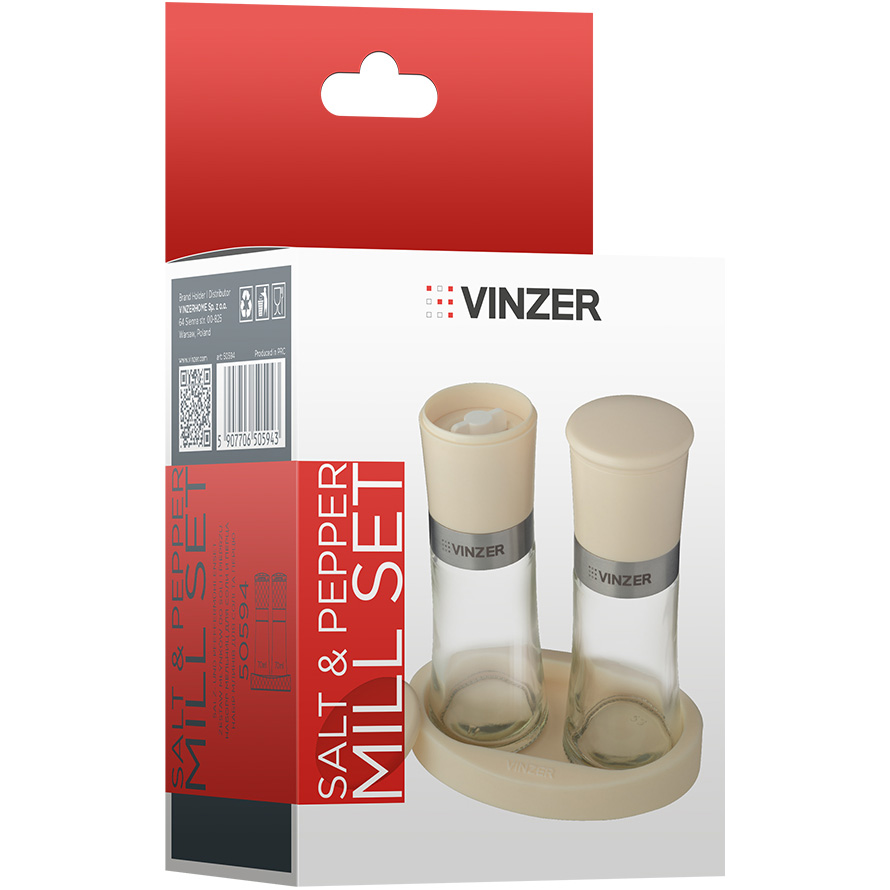 Набор мельниц для соли и перца VINZER Ivory Collection (50594) Количество предметов в наборе, шт 2