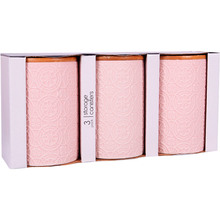Набір банок Lefard з бамбуковою кришкою 10 х 10 х 15 см 3 шт Pink (940-213)