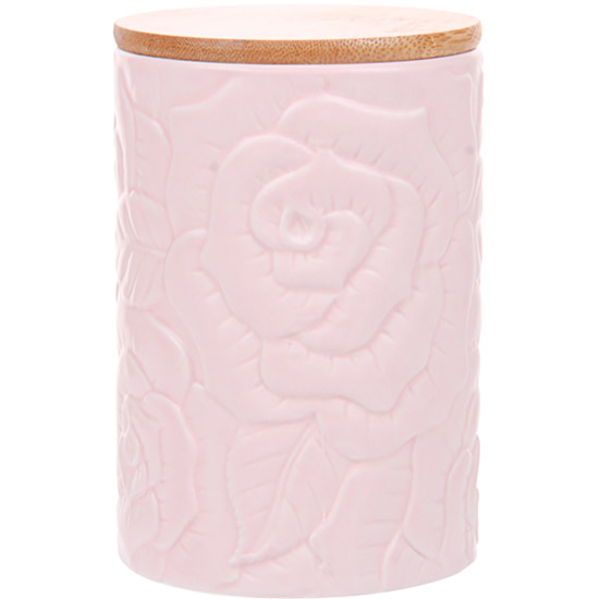Банка Lefard з бамбуковою кришкою 10 х 10 х 15 см Pink (940-248)