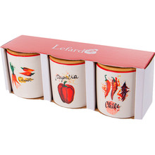 Набор банок Lefard для сыпучих продуктов Hot Vegetables 10 x 11 см 620 мл 3 шт (940-291)