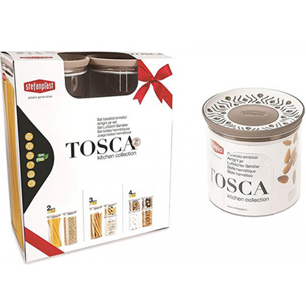 Набір контейнерів STEFANPLAST TOSCA 3шт White/gray (55681) Комплектація набір