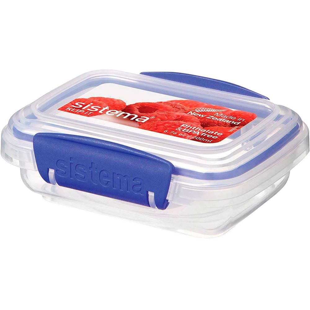 

Контейнер SISTEMA KLIP IT 0.2 л Clear/Blue (2500027), контейнер пищевой для хранения 0,2 л