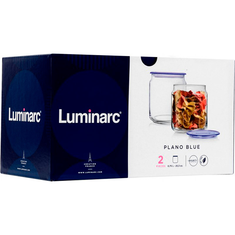 Набор банок Luminarc Plano blue 2 шт х 0.75 л (Q8237) Комплектация набор