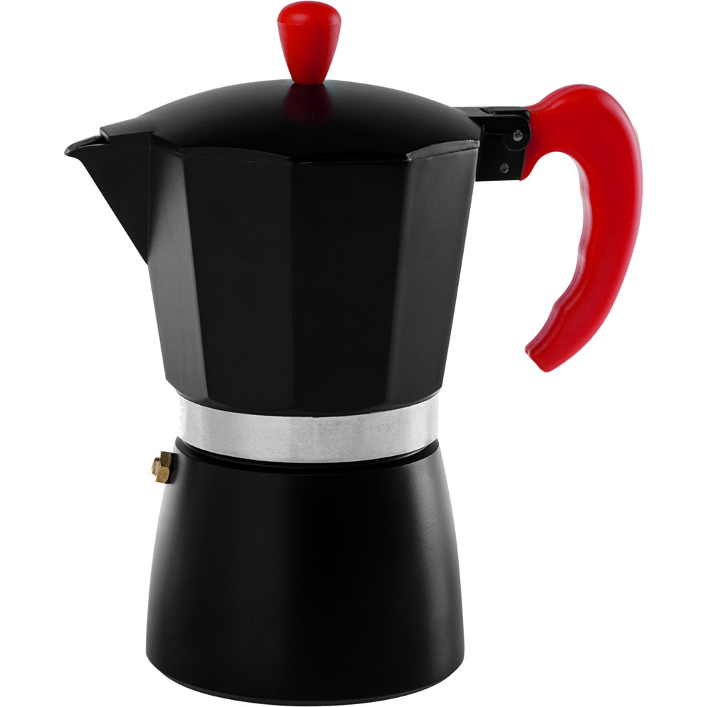 

Гейзерная кофеварка Florina Black and Red 250 мл (1K2697), ГЕЙЗЕРНА КАВОВАРКА BLACK&RED -6CUP