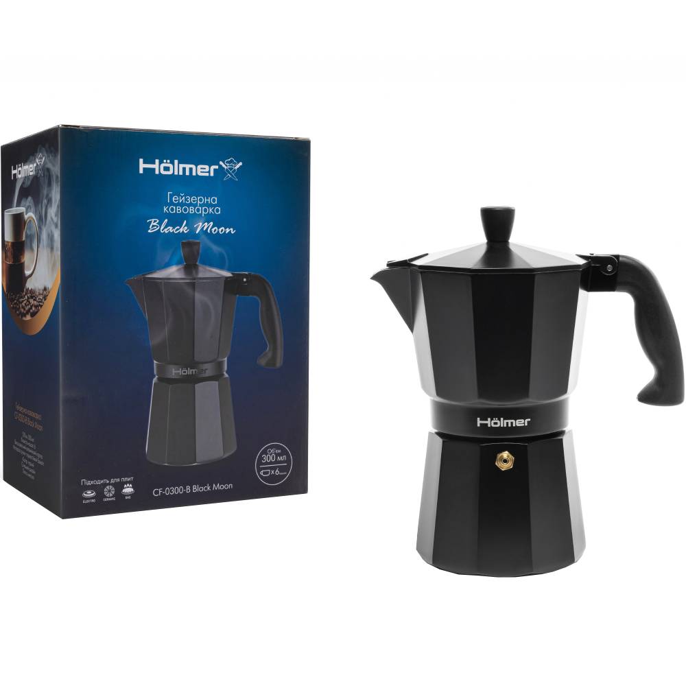 Фото Гейзерная кофеварка HOLMER CF-0300-B Black Moon