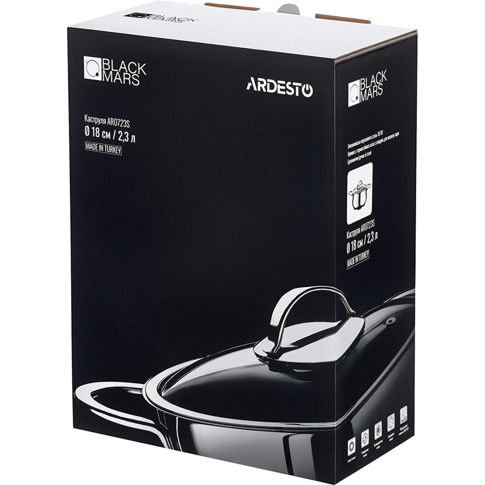 Фото Кастрюля ARDESTO BLACK MARS 2.3 л Stainless steel (AR0723S)