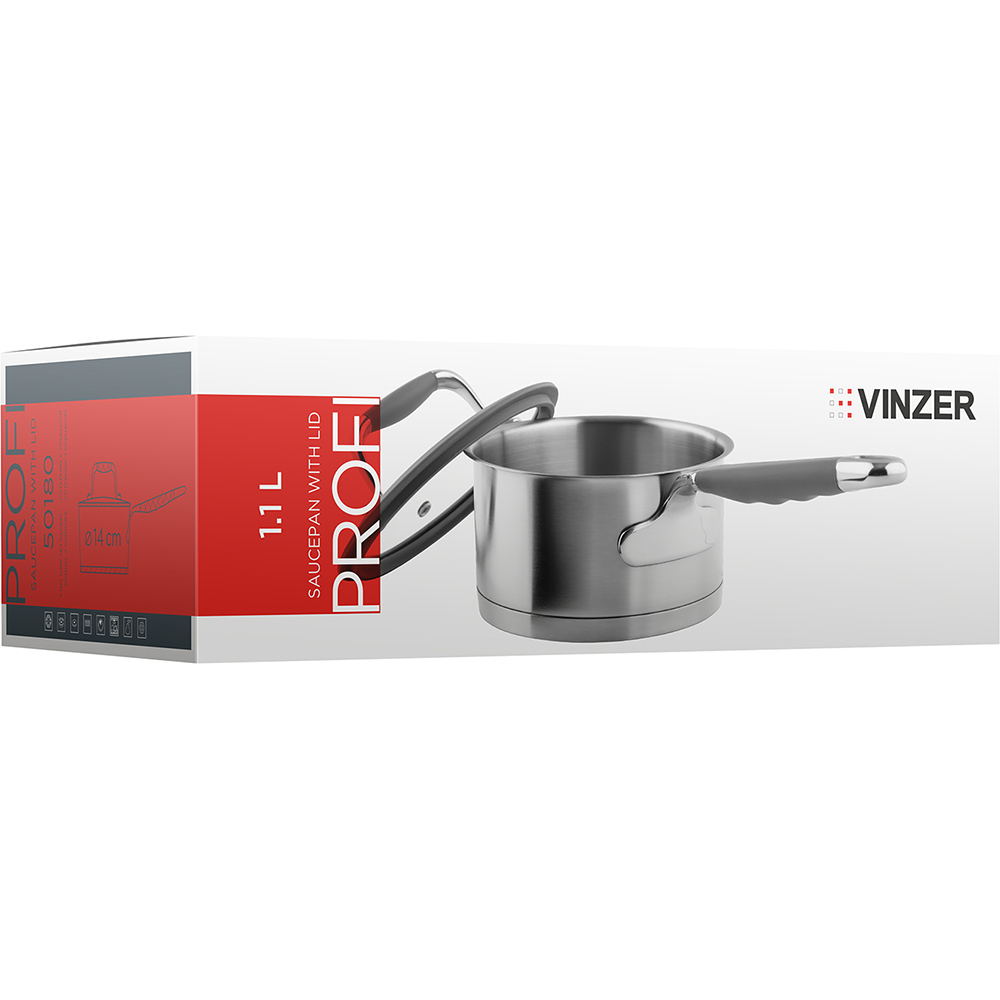 Ковш VINZER Profi 1.1л (50180) Внутреннее антипригарное покрытие нет