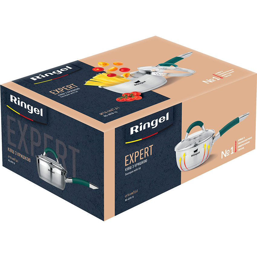 Ковш RINGEL EXPERT 1.6 л (RG 4018-16) Внутреннее антипригарное покрытие нет