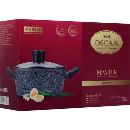 Кастрюля OSCAR MASTER 2.2 л 20 см (OSR-2102-20) Диаметр/длина 20