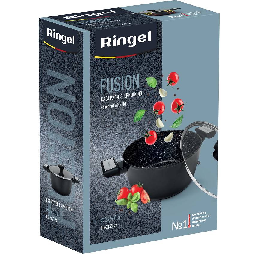 Зовнішній вигляд Каструля RINGEL Fusion 4.0 л Black (RG-2145-24)