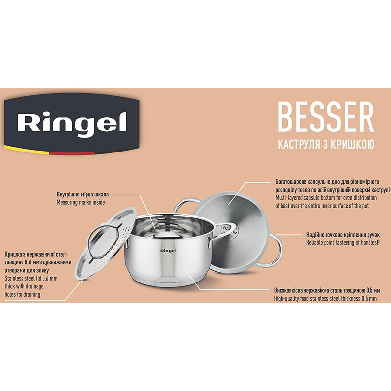 Заказать Кастрюля RINGEL Besser 1.6 л 16 см (RG-2021-16)