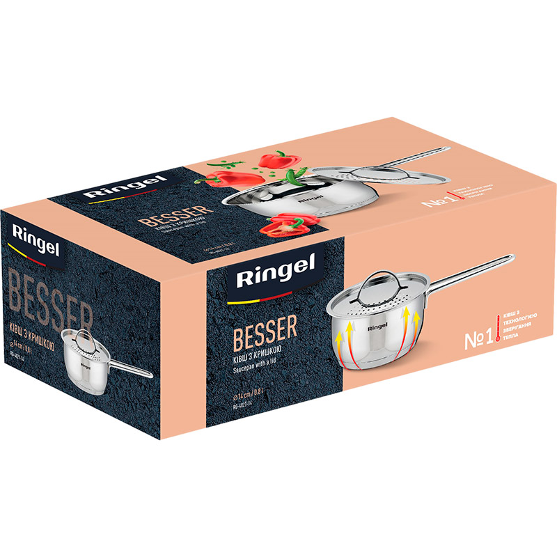 Ковш RINGEL Besser 0.8 л 14 см (RG-4021-14) Диаметр/длина 14