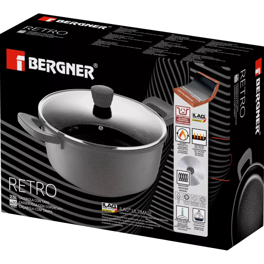 Крышка BERGNER Retro 20 см 2,5 л (BG-30737-NP) Тип кастрюля