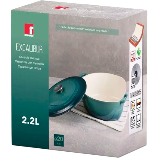 Внешний вид Кастрюля BERGNER Excalibur 20 см Green (BG-36100-GR)