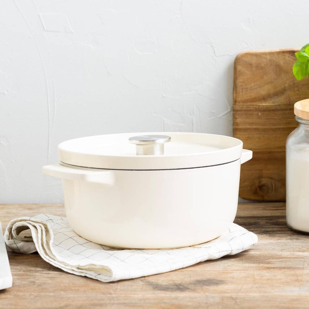 Каструля KITCHENAID Cast Iron 3,3 л Cream (CC006056-001) Внутрішнє антипригарне покриття присутнє