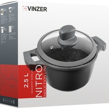 Кастрюля VINZER Nitro Induction Line 2,5 л Black (50457)